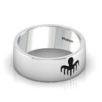 Black Enamel Spectre Band Sterling Silver Ring