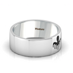 Black Enamel Spectre Band Sterling Silver Ring