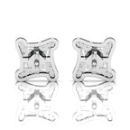 Square Studs Opal Sterling Silver Earrings