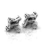 Square Studs Opal Sterling Silver Earrings
