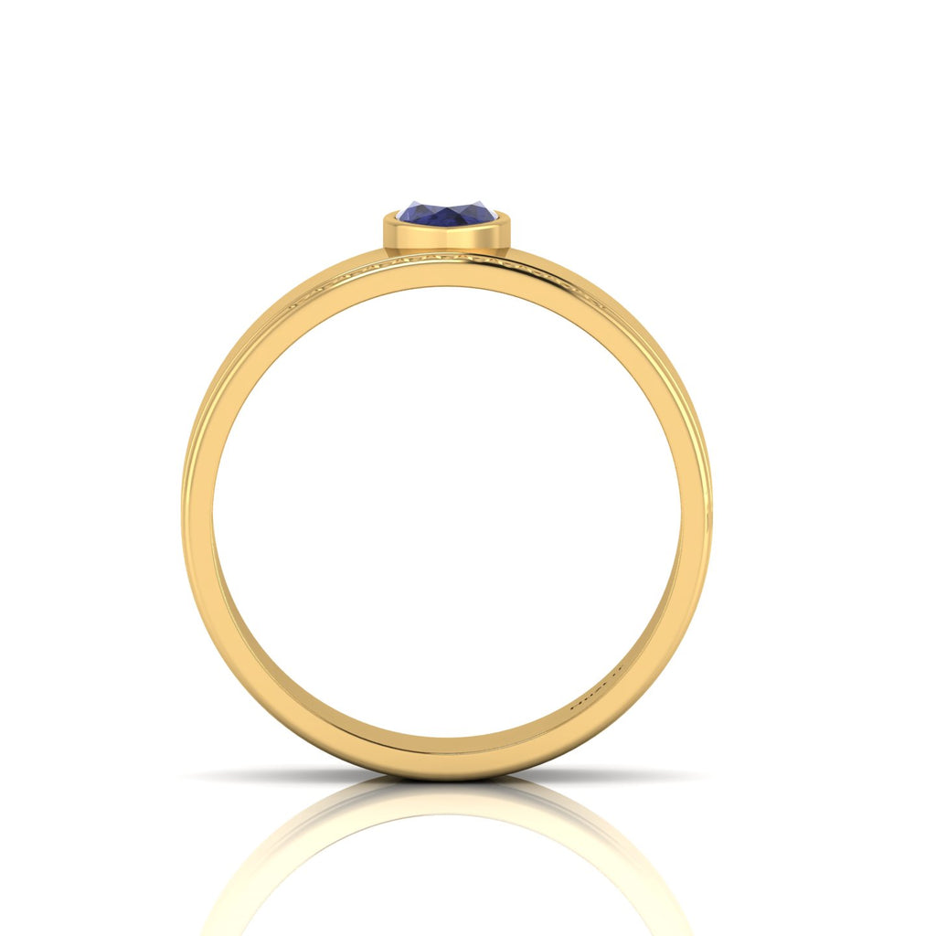 Marquise Tanzanite Gold Plated Solitaire Solid Ring