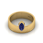 Marquise Tanzanite Gold Plated Solitaire Solid Ring