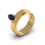 Marquise Tanzanite Gold Plated Solitaire Solid Ring