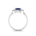 Cushion-Cut Tanzanite 925 Silver Solitaire Ring
