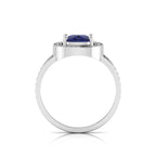 Cushion-Cut Tanzanite 925 Silver Solitaire Ring