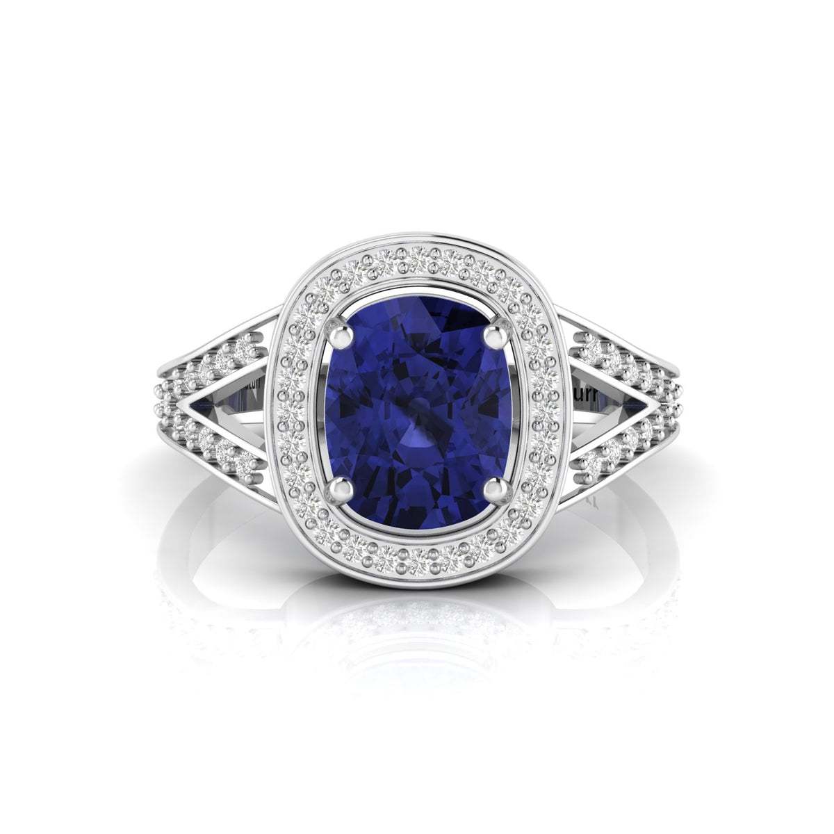 Cushion-Cut Tanzanite 925 Silver Solitaire Ring