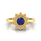 Tanzanite Gold Plated Solitaire Sun Ring