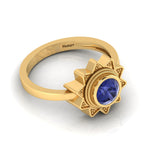 Tanzanite Gold Plated Solitaire Sun Ring