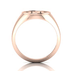 Black Enamel Gingerbread Man Engraved Rose Gold Plated Classic Signet Ring