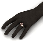 Black Enamel Gingerbread Man Engraved Rose Gold Plated Classic Signet Ring