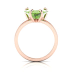Trillion Curved Peridot Rose Gold Plated Ring