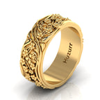 Stylish Flower Two Tone Gold Plated Band Ring