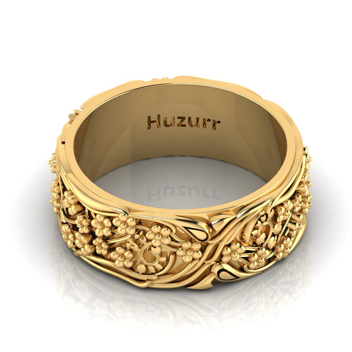 Stylish Flower Two Tone Gold Plated Band Ring
