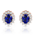 Sparkling Rose Gold Plated Stud Earrings