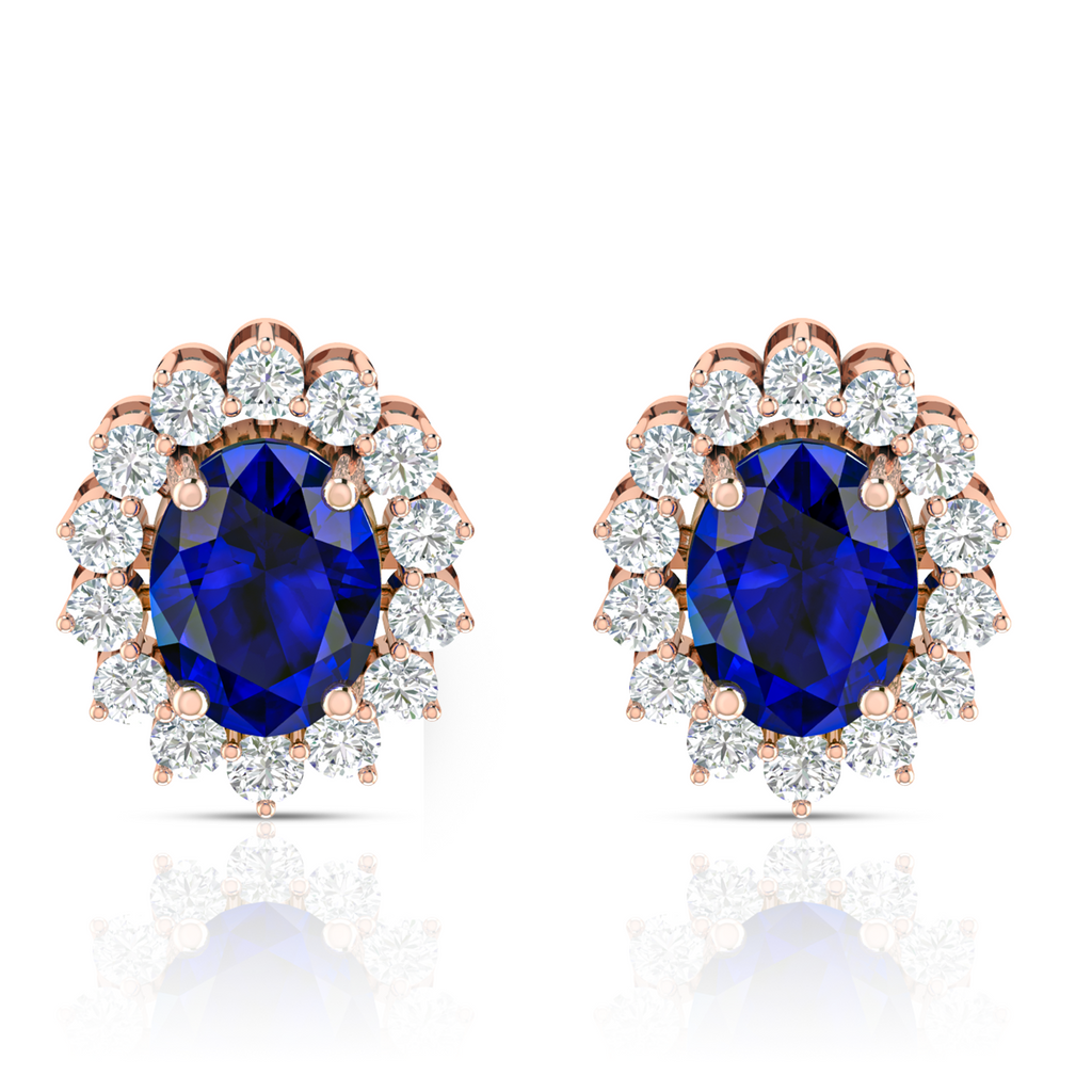 Sparkling Rose Gold Plated Stud Earrings