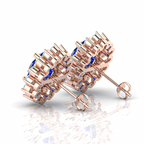 Sparkling Rose Gold Plated Stud Earrings