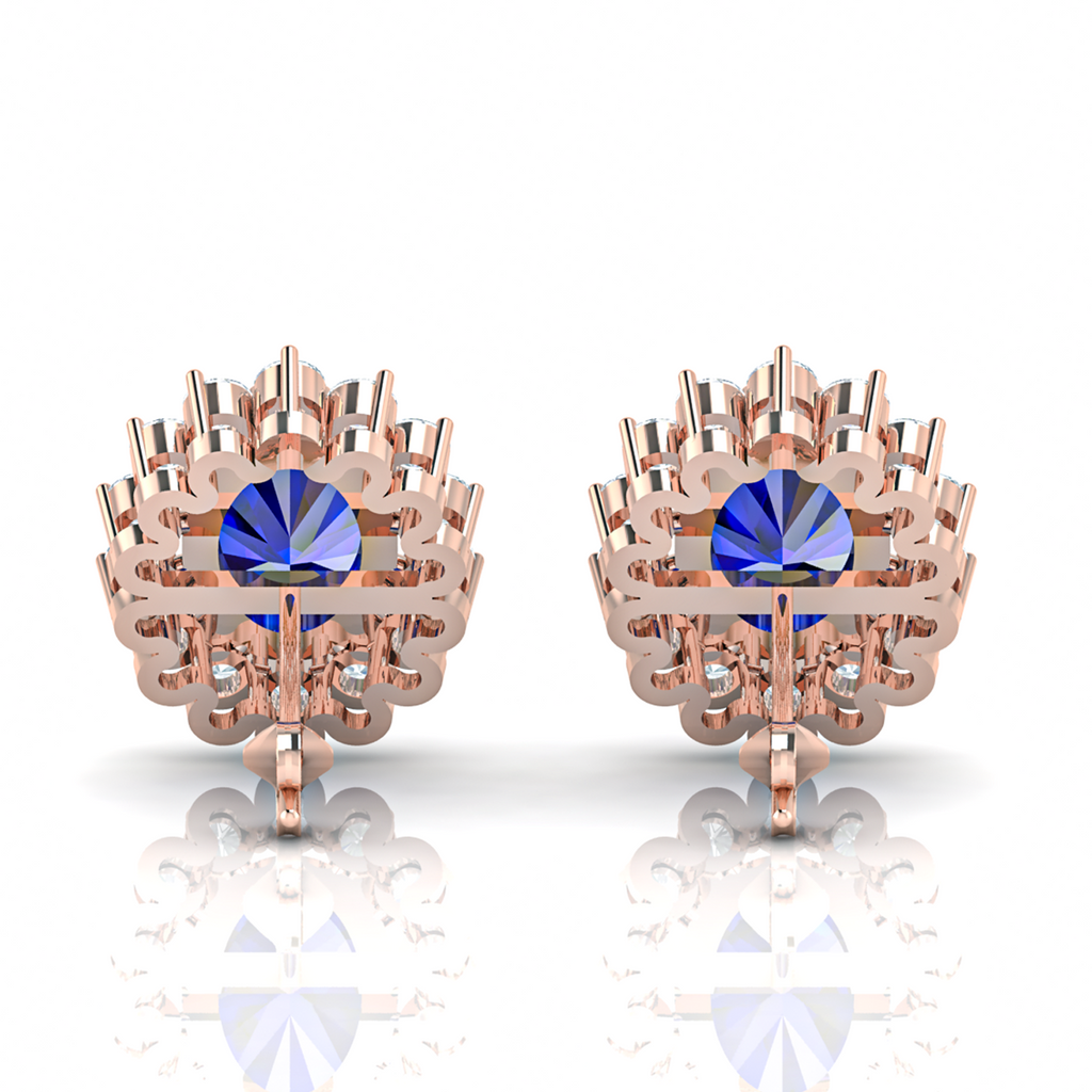 Sparkling Rose Gold Plated Stud Earrings