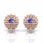 Sparkling Rose Gold Plated Stud Earrings